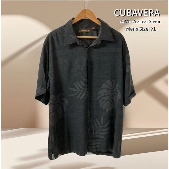 Cubavera Men’s Button Down Shirt XL Black NWOT - Picture 1 of 9